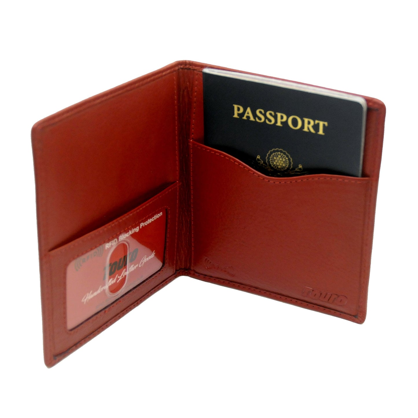 Touro Signature Leather Wallets Pebble Grain Passport Case