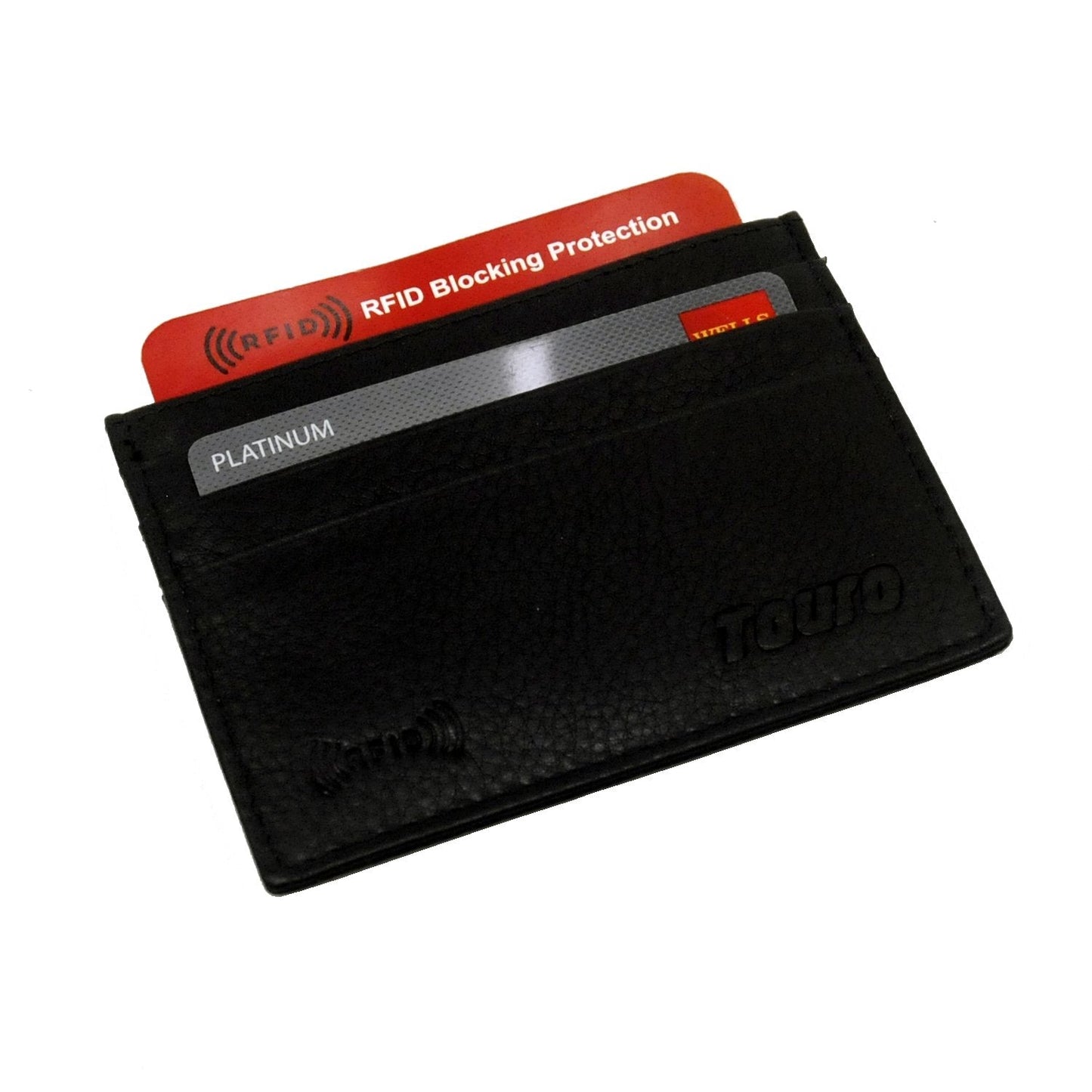 Touro Signature Leather Wallets Pebble Grain Credit Case